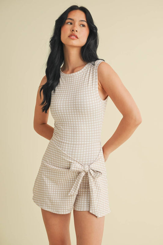 Gingham Wrap Tie Dress