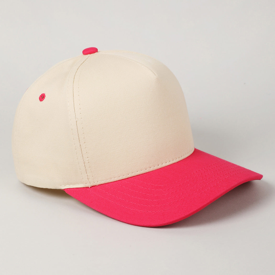 Kids Plain Two Tone Canvas Hat