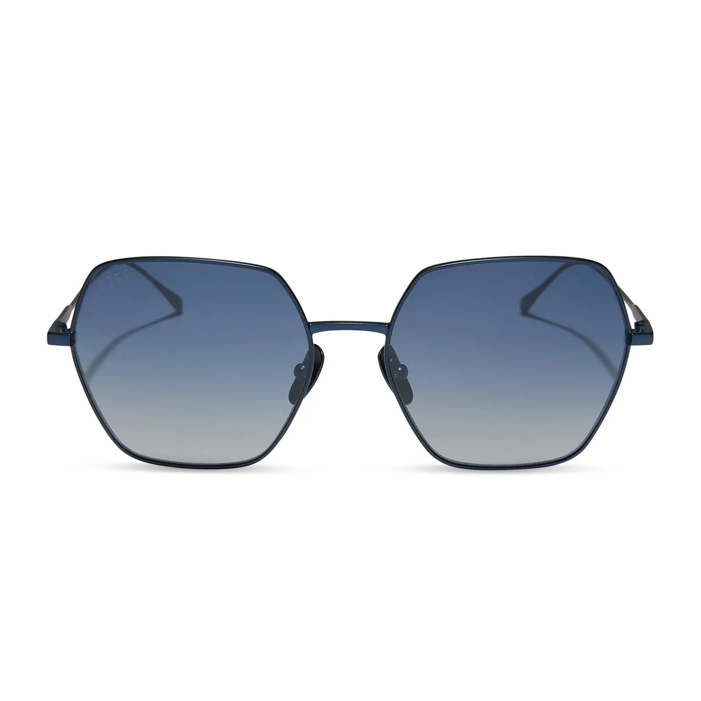 Harlow, Deep Navy Metal Aegean Blue Sunglasses