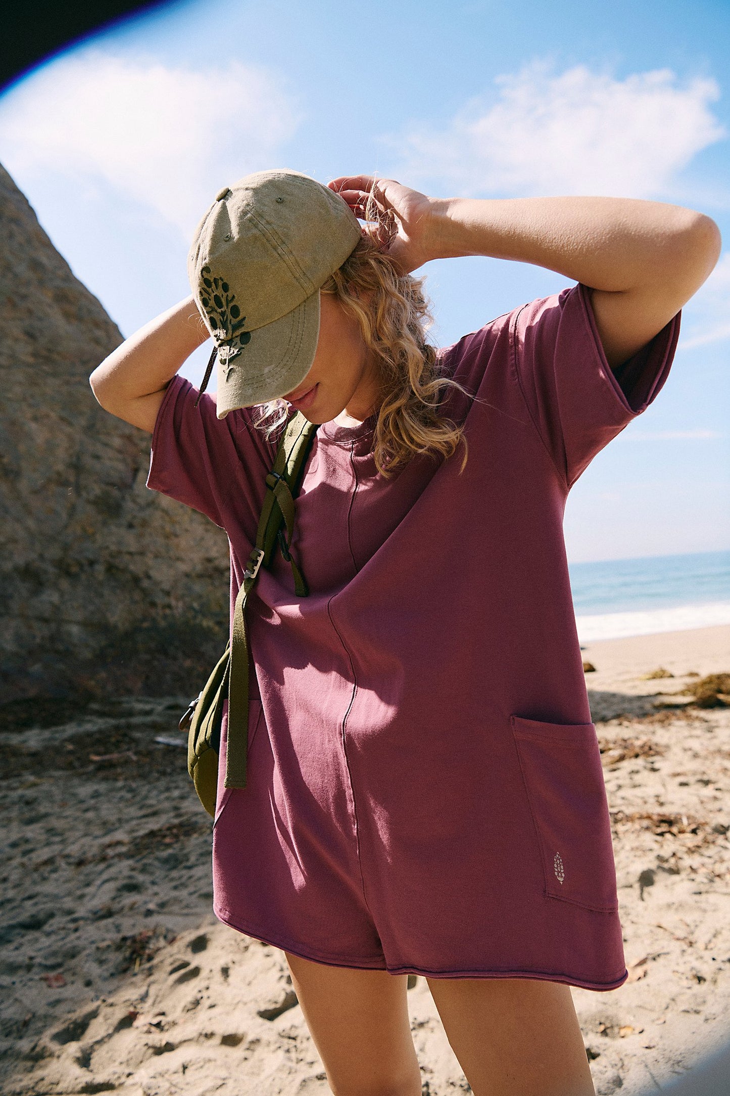 Hot Shot Tee Romper- Clove