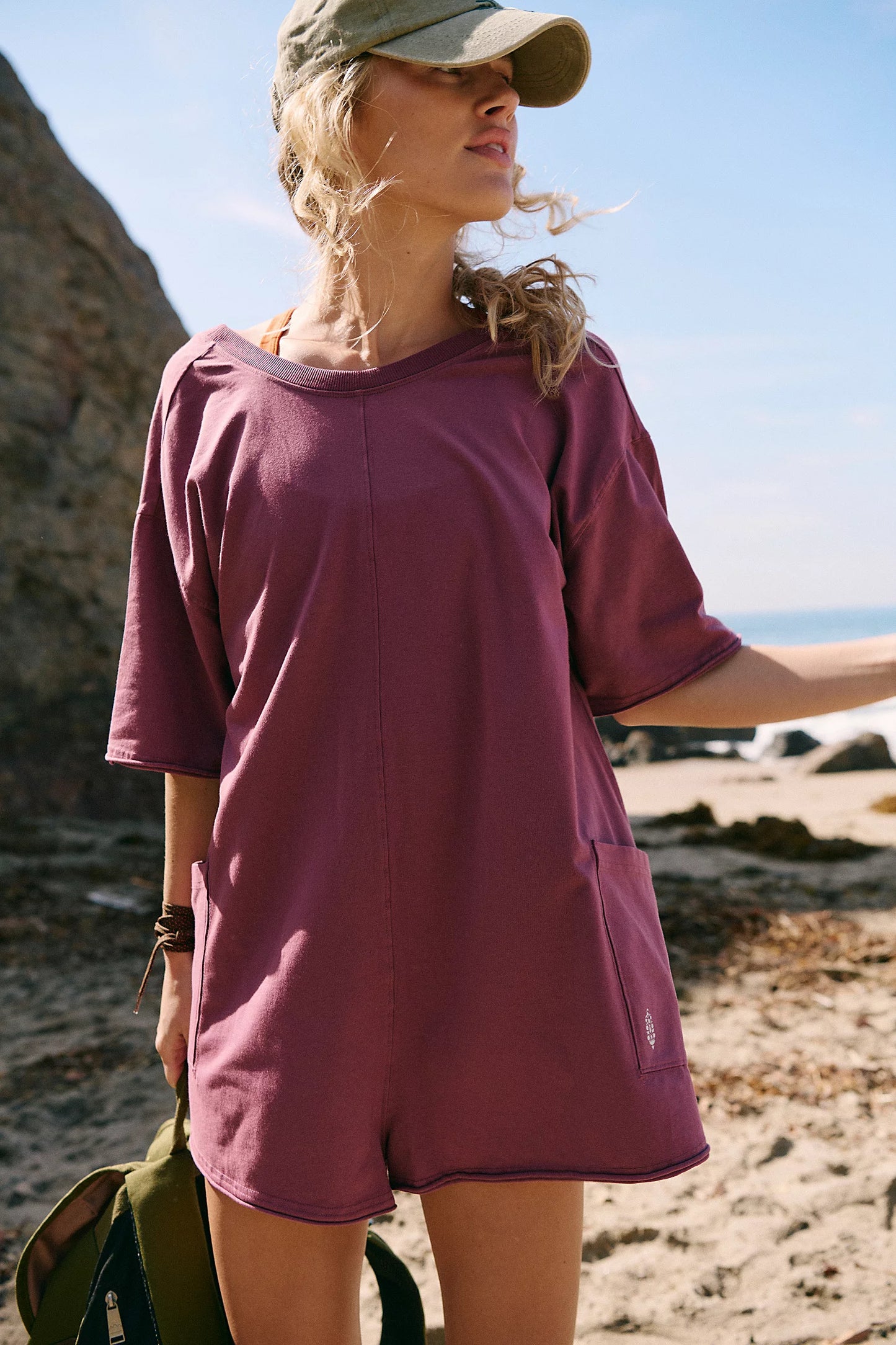 Hot Shot Tee Romper- Clove