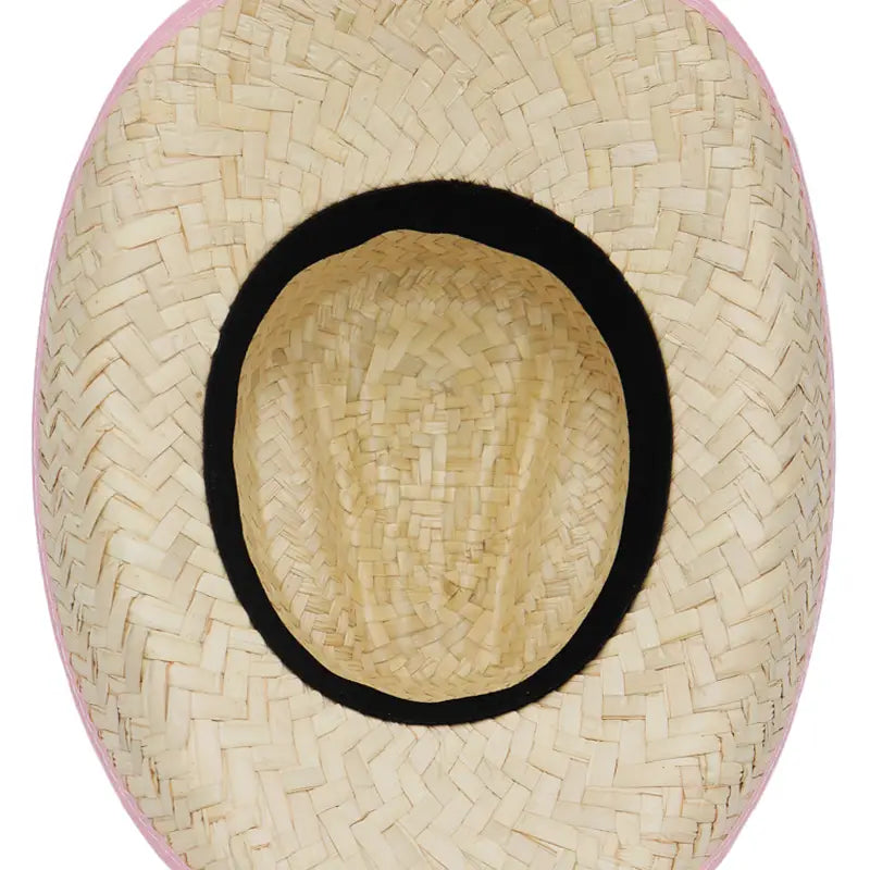 Kids Cowboy Hat, natural pink trim