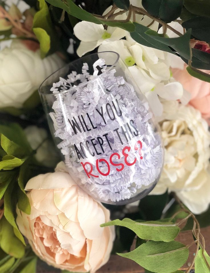 Will You Accept This Rosé? stemless wine glass
