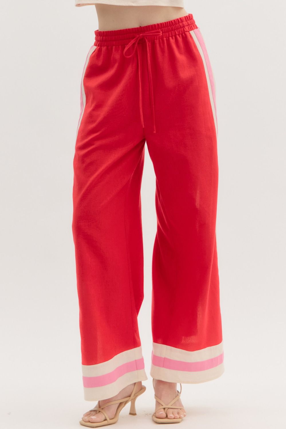 Bold & Abstract Pant Set - Red