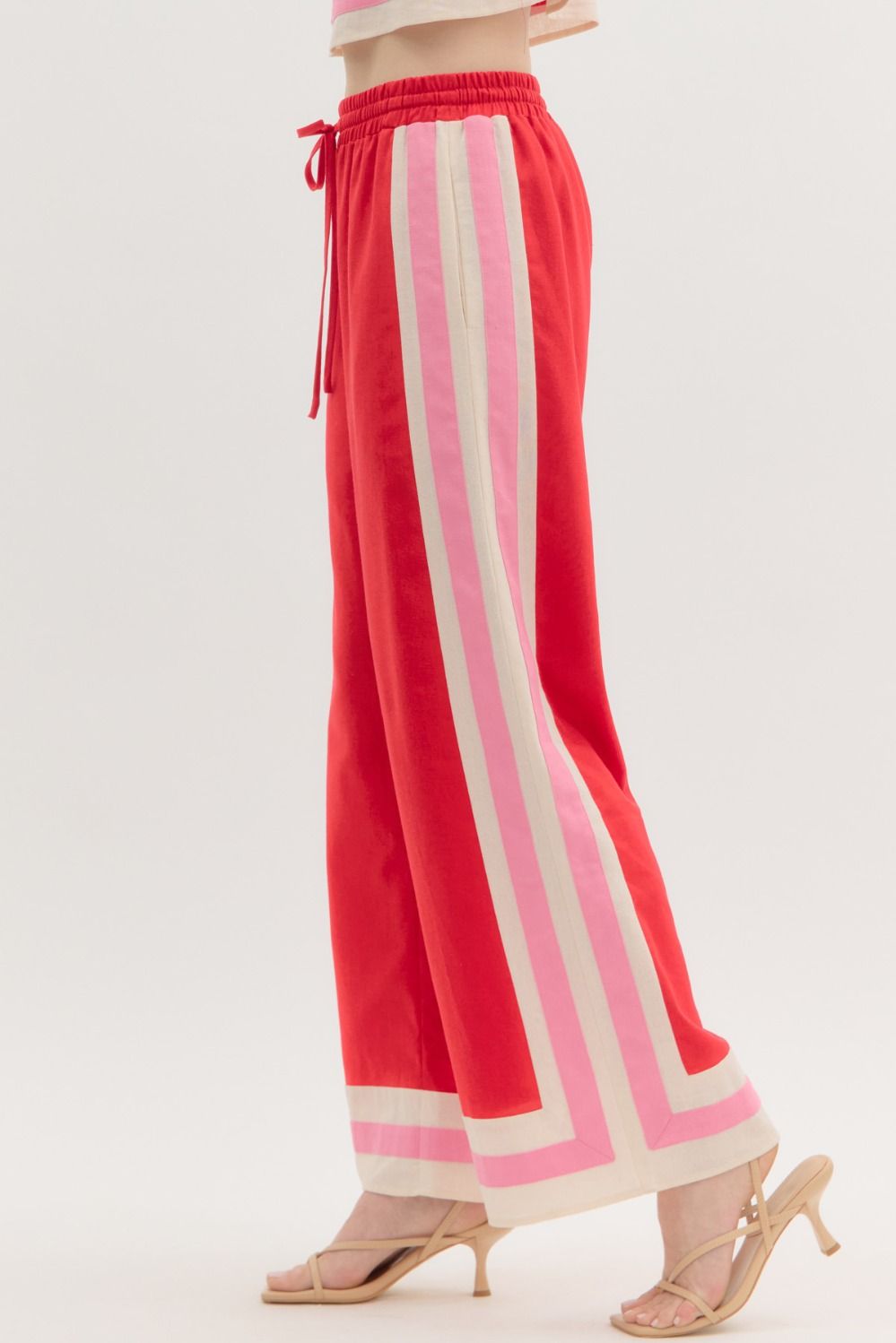 Bold & Abstract Pant Set - Red
