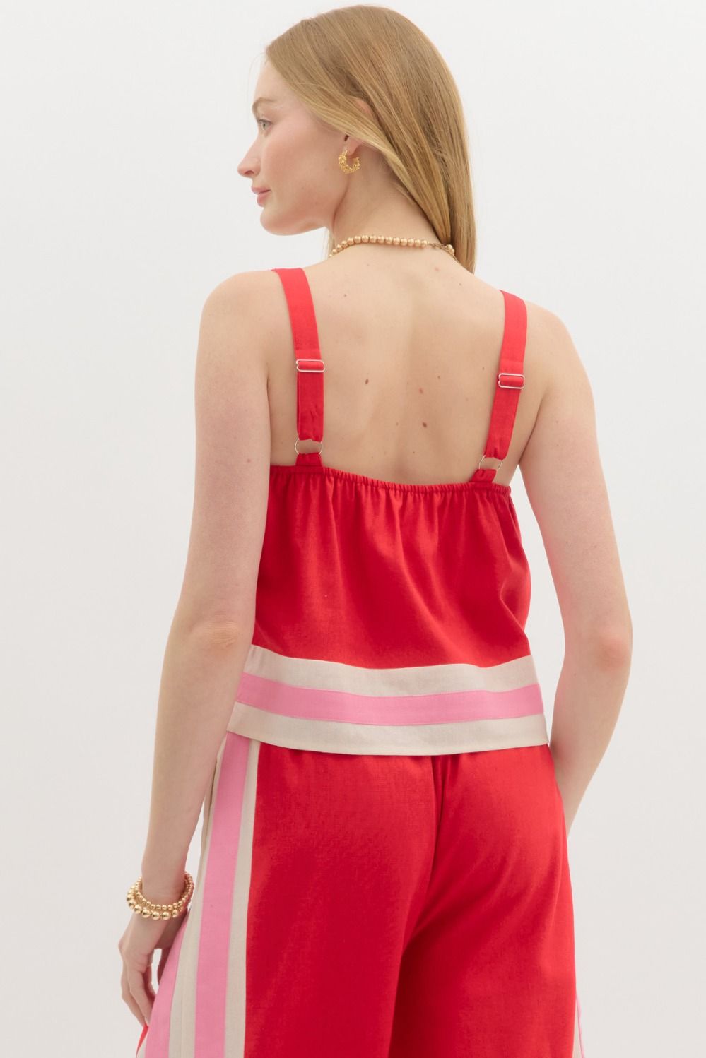 Bold & Abstract Pant Set - Red