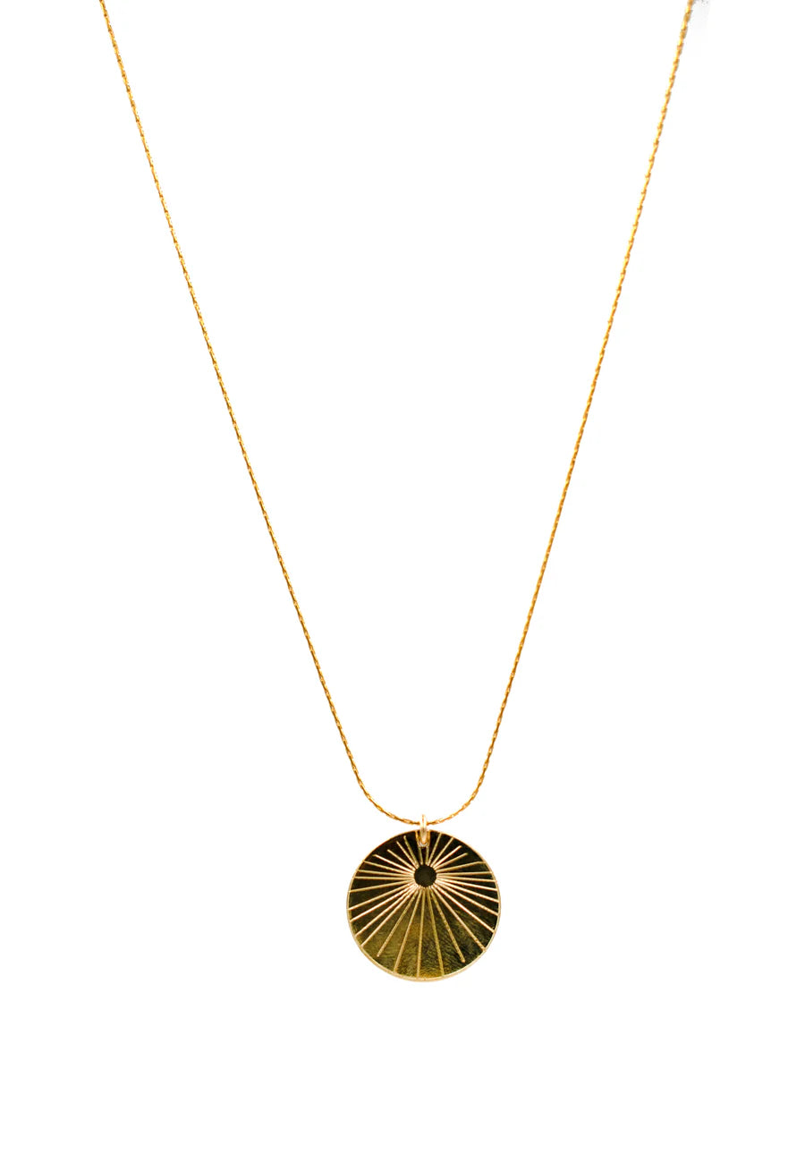 Glow Coin Necklace Gold