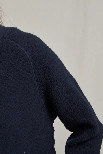 Ziggy Reverse Fleece L/S Crew Navy