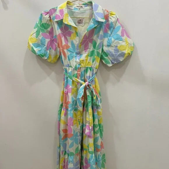 Poplin Floral Puff Sleeve Dress