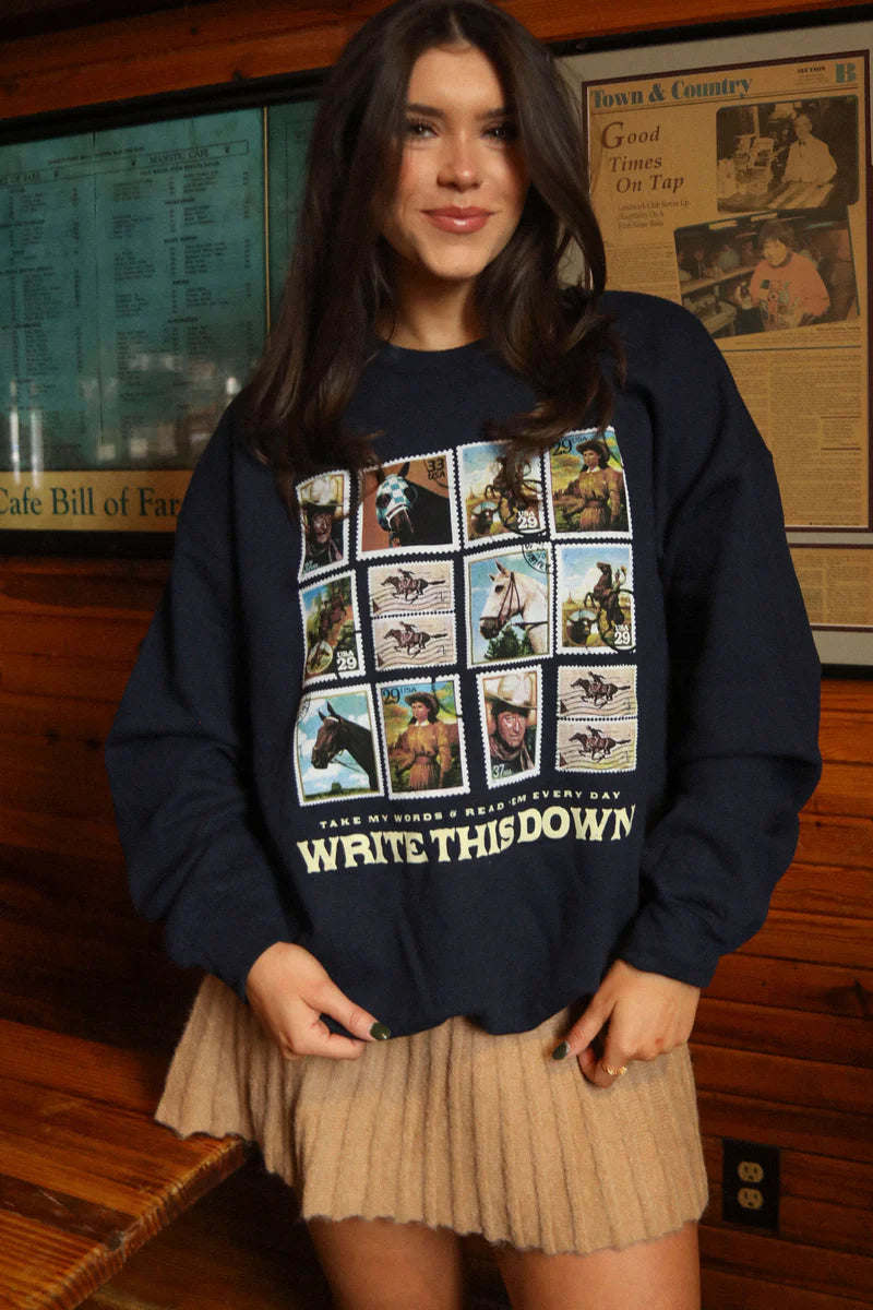 Write This Down Sweatshirt - Navy