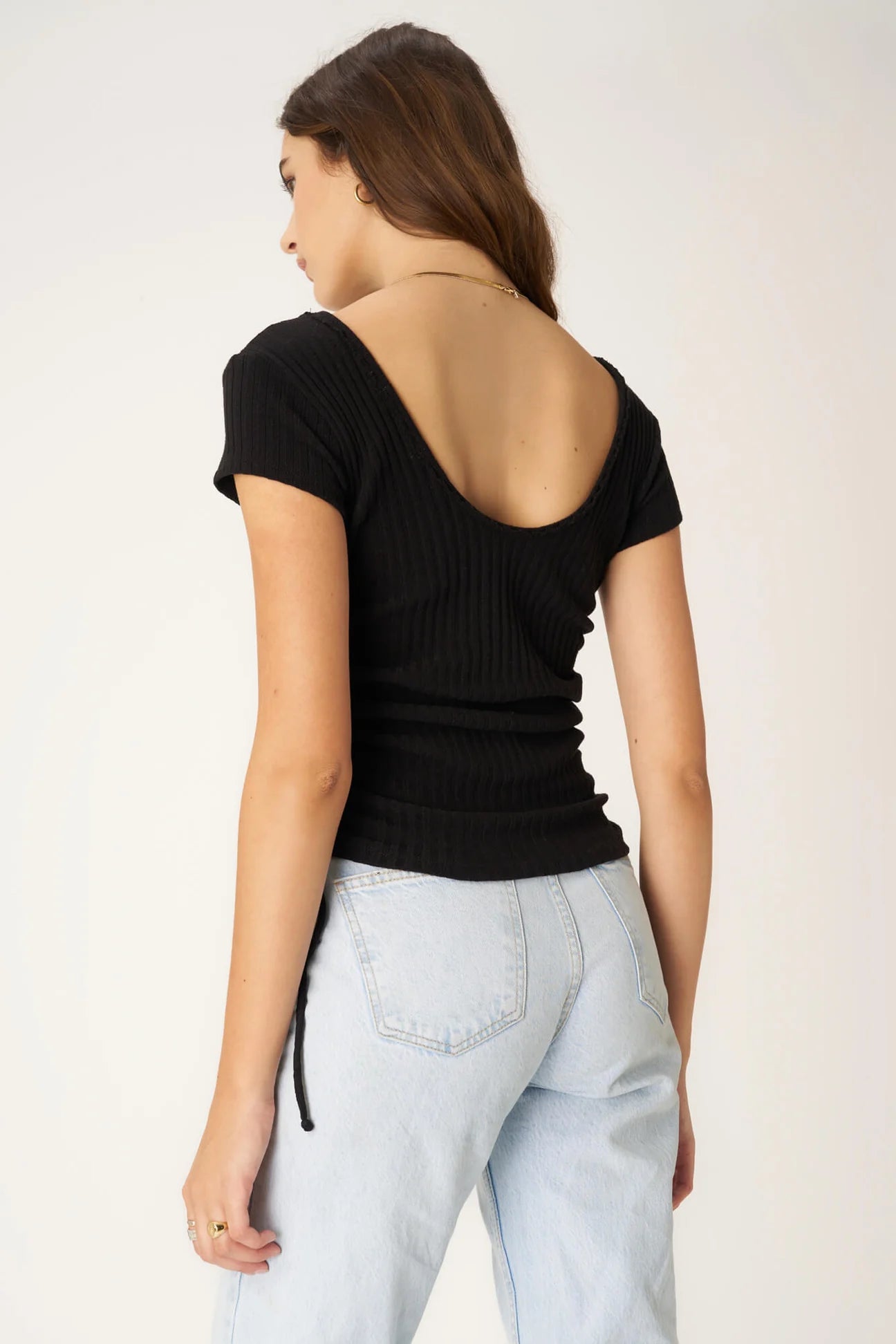 Lolita Side Ruched Tee - black