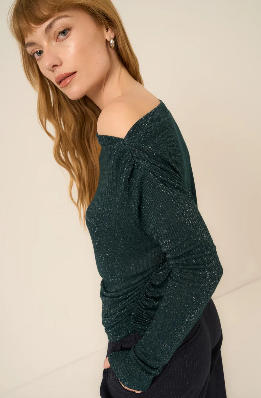 Feeling It Off The Shoulder Lurex LS
