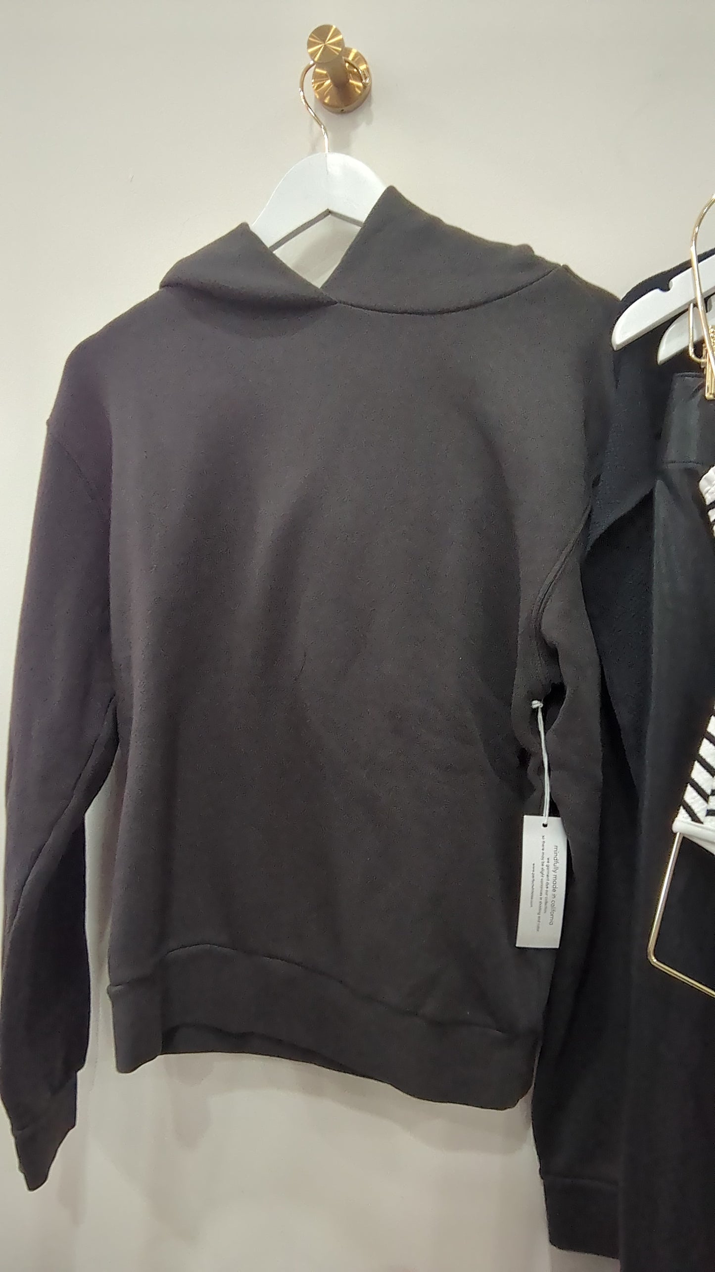 Heart Fleece Pullover Hoodie X-Small , Vintage black