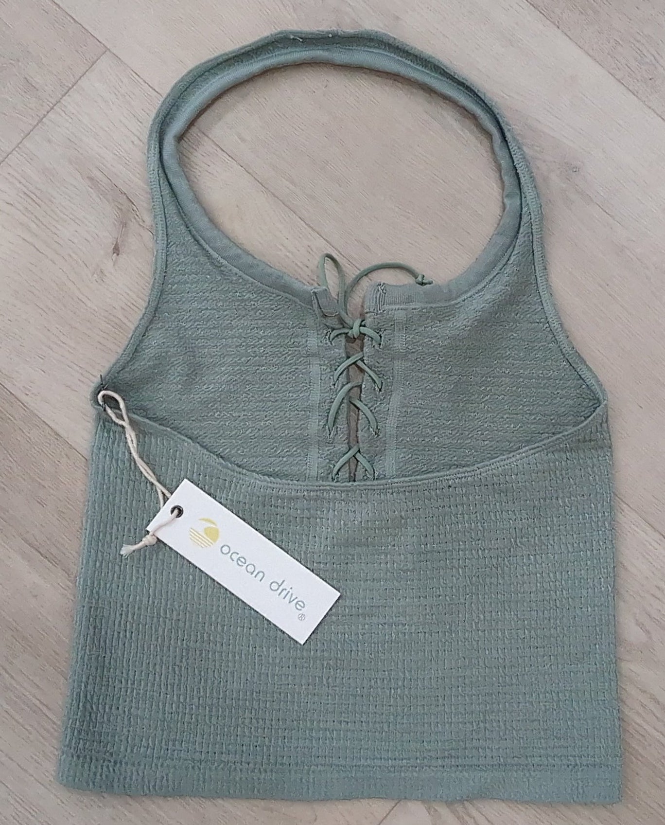 Summer sage halter lace up tank