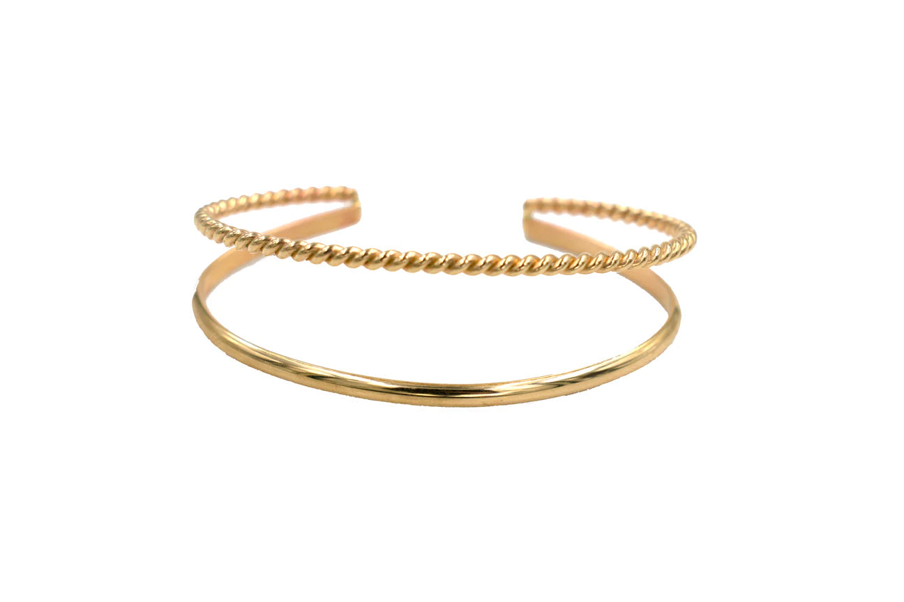 Rope Sync Cuff Bracelet Gold