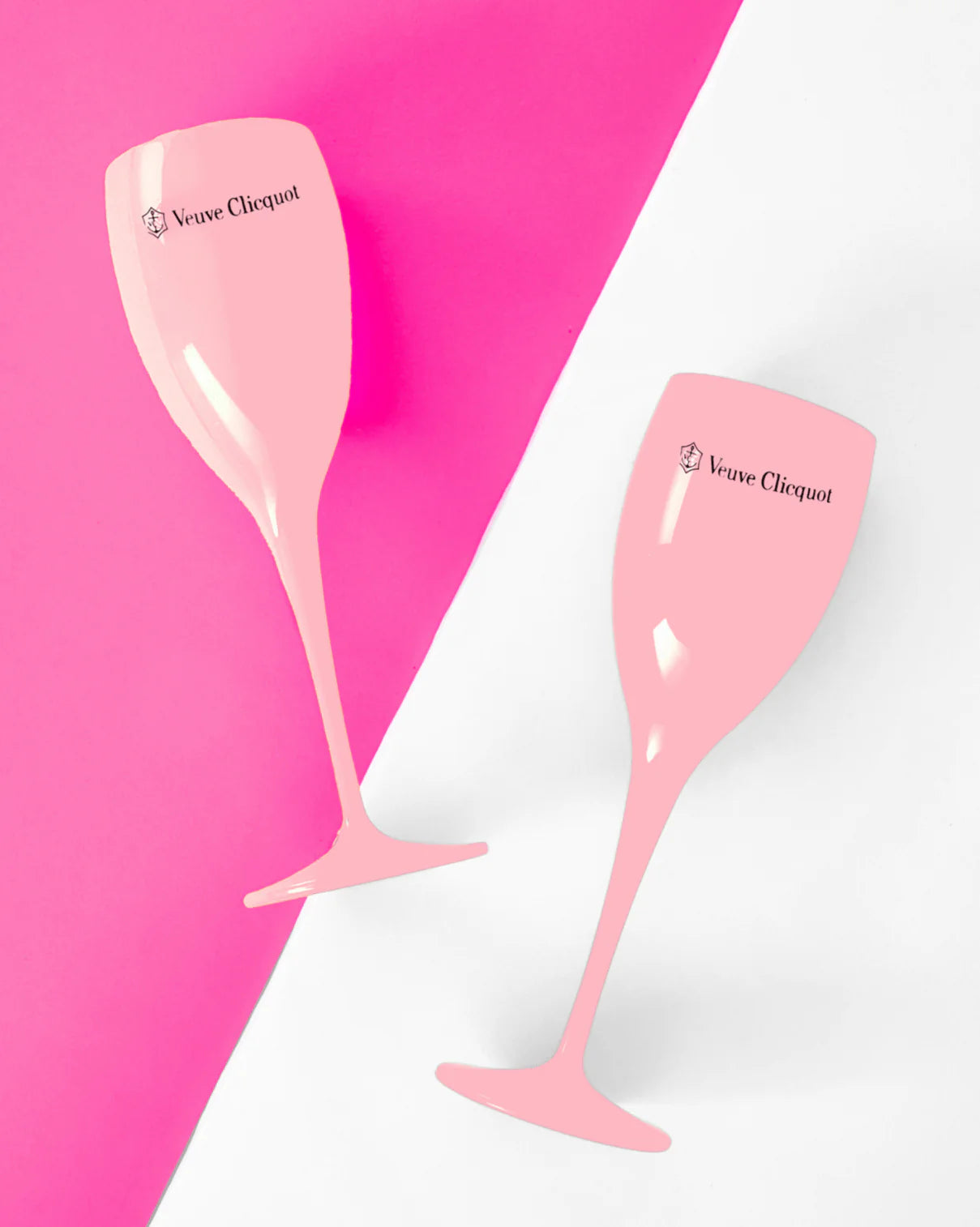Pink Veuve Flutes