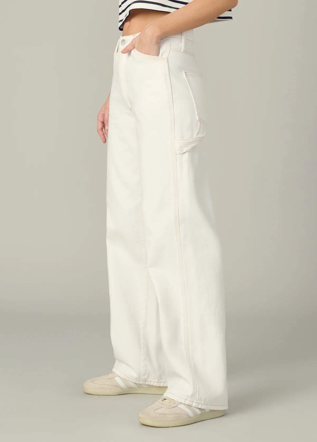 The Baggy Carpenter Pant - Milk