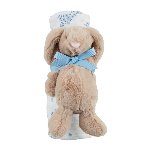 Ditsy Floral Swaddle & Rattle Set