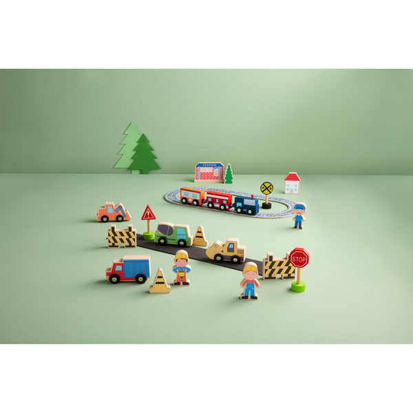 Train Track Wood Toy Set