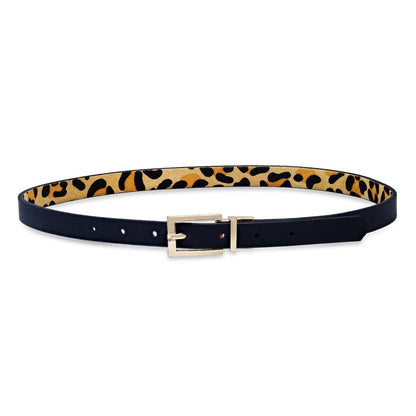 Pasadena Reversible Belt- Black Leopard