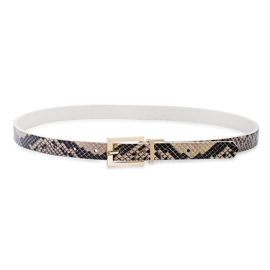 Pasadena Reversible Belt - Eggshell Snake