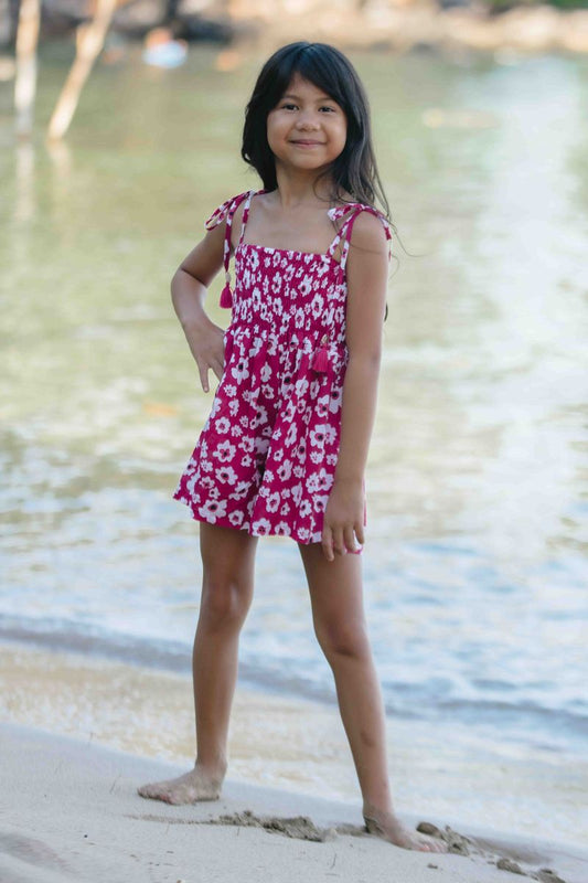 Kid's Tiki Romper, Bali Isle Berry