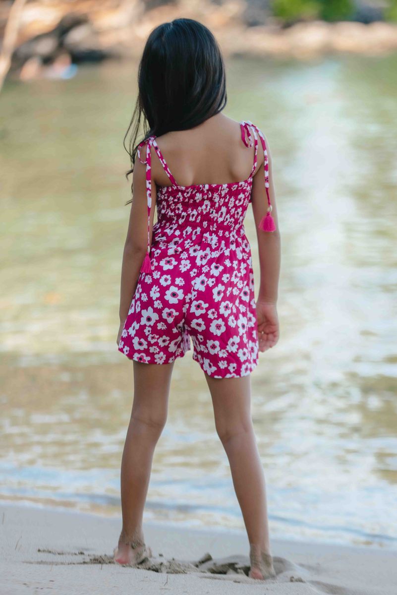 Kid's Tiki Romper, Bali Isle Berry