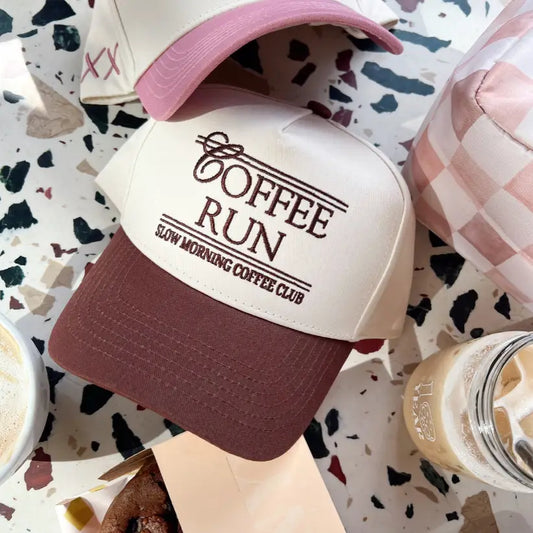 Coffee Run Brown Vintage Trucker Hat