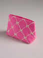 Tinsel Bow Zip Pouch, Pink