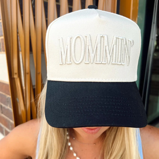 MOMMIN' Black Vintage Snapback
