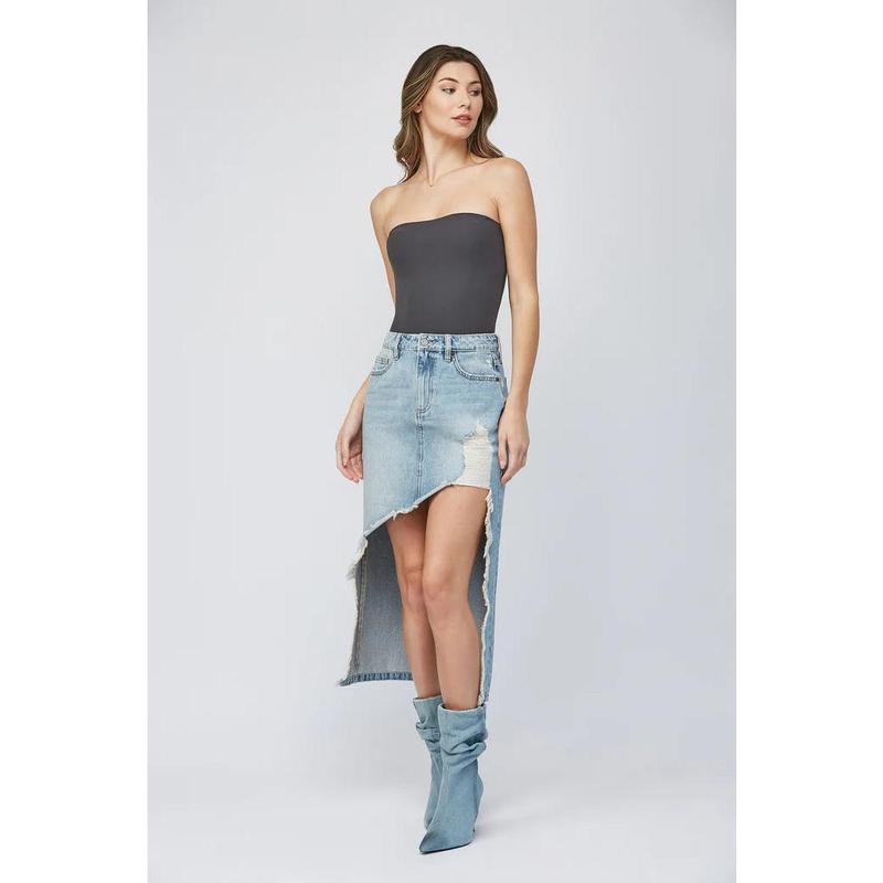 Peyton Distressed Midi Skirt