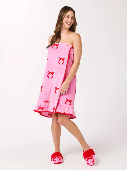 Bow Bath Wrap, Pink