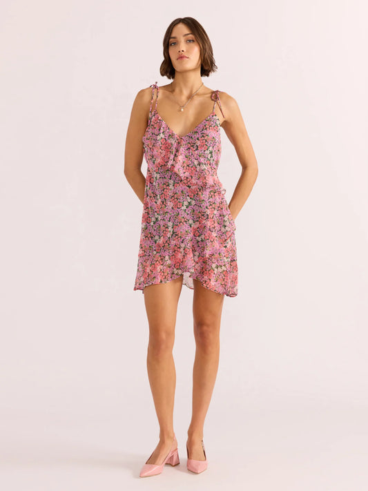 Amelia Ruffle Mini Dress - Ditsy Floral