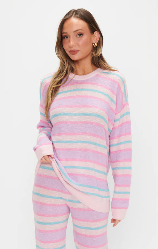 Feel Good Sweater- Cotton Candy Striped