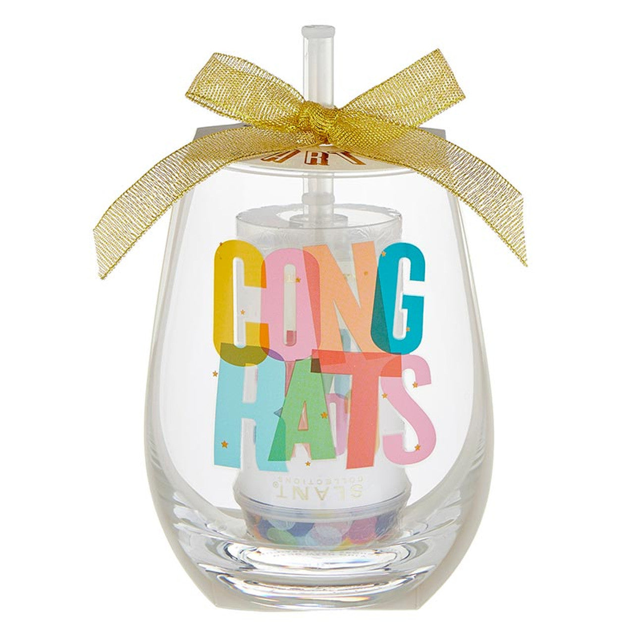 Wine Glass & Popper Set - Congrats