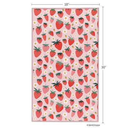 Strawberry Check Microfiber Towel