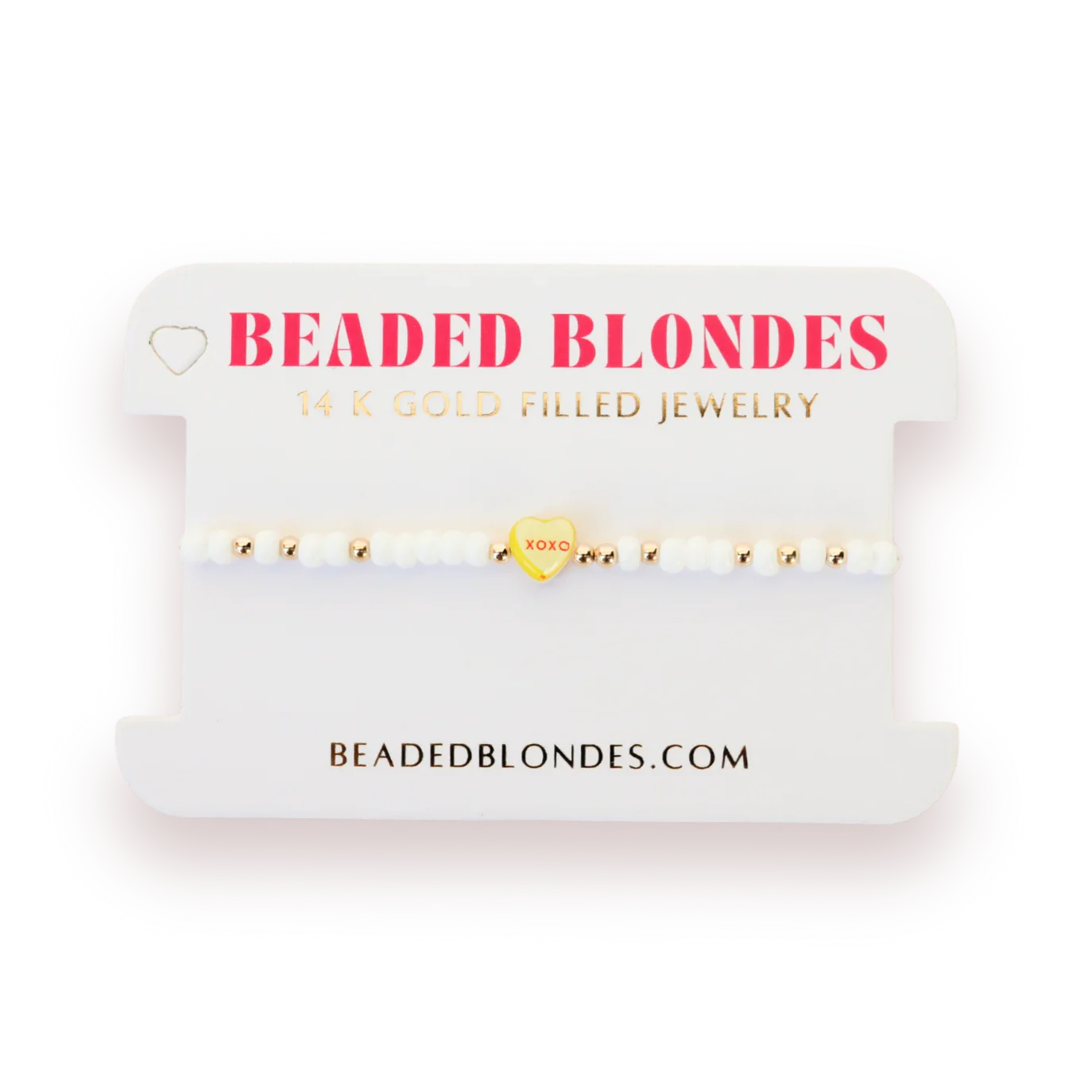 XOXO Yellow Heart, White Sprinkle Bracelet