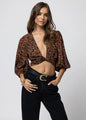 Knot Front Top Leopard