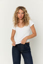 Gina Scoop Neck Notch Rib Tee