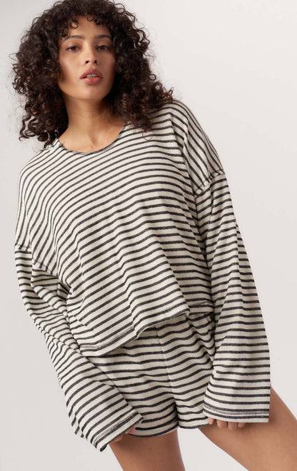 Hometown Textured Stripe Hoodie & Shorts