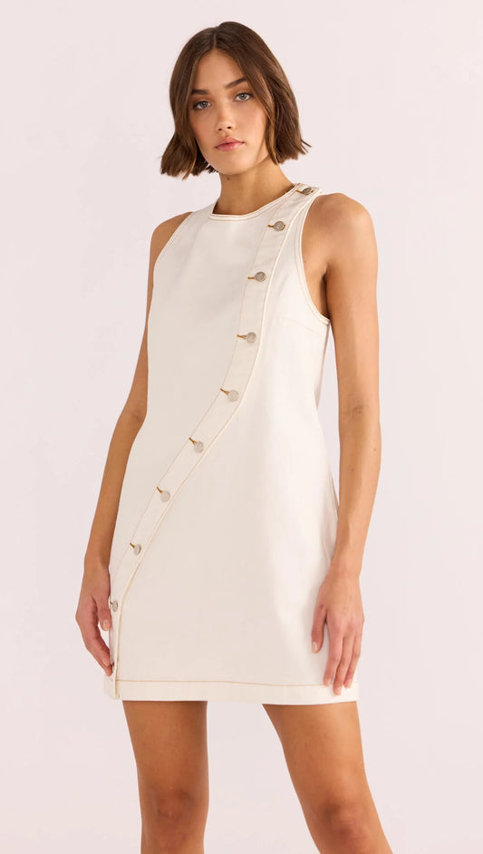 Tabitha Wave Button Mini Dress
