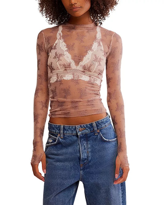 Lady Lux Layering Top- Fawn Combo