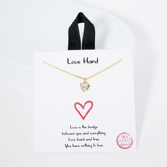 Love Hard Necklace Gold