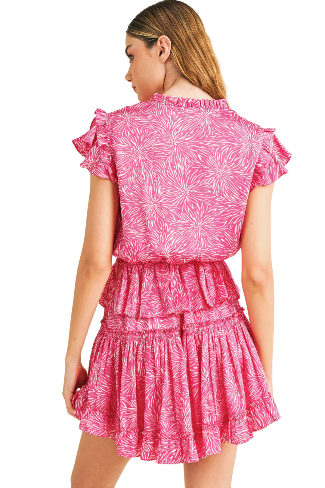 Pink Combo Layered Mini Dress