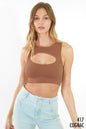 Ribbed Cutout Bra Top, one size