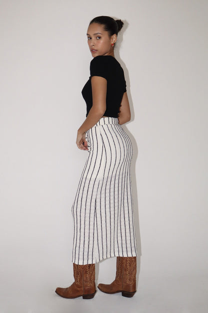Black & Cream Stripe Maxi Skirt