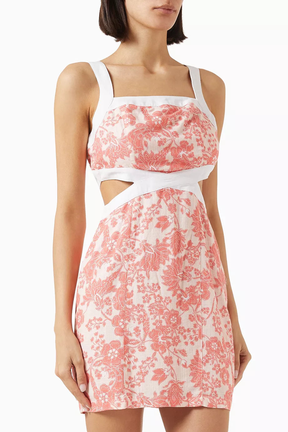Petal Contrast Mini Dress