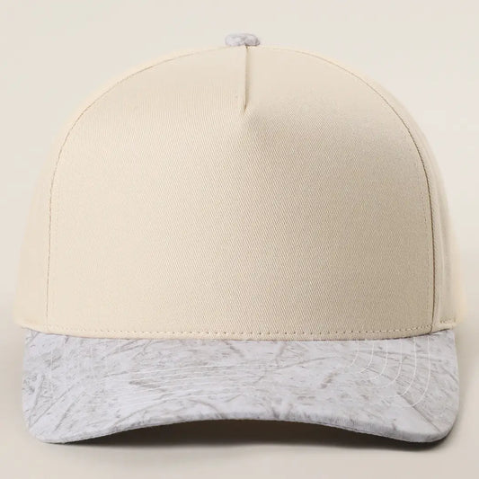 Two Tone White Camo Trucker Hat
