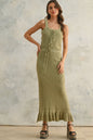 Sage Crochet Knitted Crop Top & Skirt Set