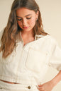 Stitch Detail Cropped Short Sleeve